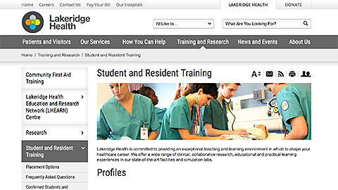 Lakeridge Health Website Image